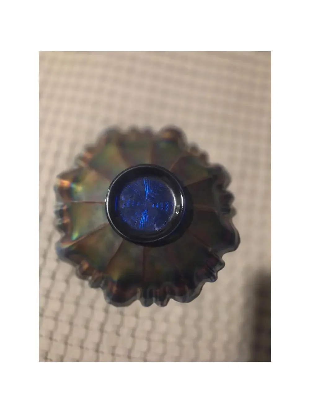 Fenton Blue Carnival Glass Comet 3-in-1 Ruffle Edge 9